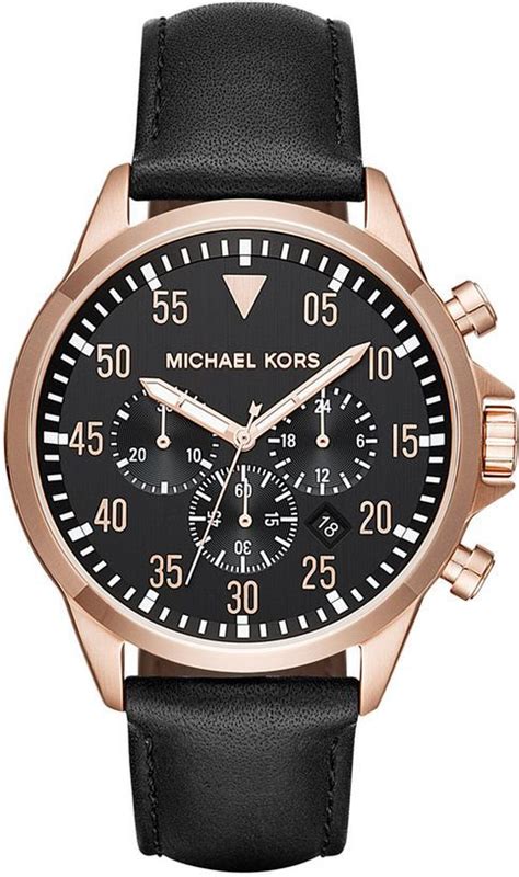 michael kors watch mk8535|Men's Michael Kors Gage Chronograph Leather Strap Watch .